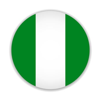 Round flag of Nigeria. Vector Illustration.