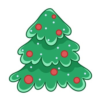 Christmas fir tree cartoon clip art vector