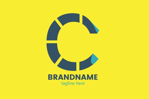 C letter logo mockup, modern trendy linear design, typography emblem,Letter C Logo Icon Vector Design.