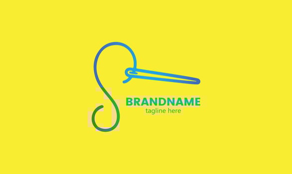 Illustration of the letter S with needle thread. Initial Letter S Logo. S letter for logo. Initial S multicolor letter logo. Flat Vector Logo Design Template Element.