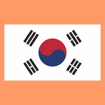 Vector illustration of the country flag of south korea