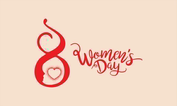 Happy Mother's Day, Woman Day. cute card, banner, poster for the holiday of women's day on March 8, vector illustration, with the silhouette of a woman's face.