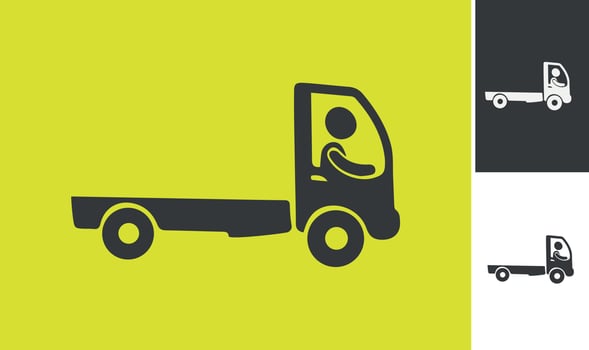 Delivery truck simple icon silhouette on white background. Commercial transport.Vector illustration vector