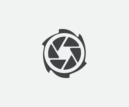 Camera shutter icons.Vector on isolated background.Logos of photography studio, film, picture. Symbol for photo, video equipment. Camera shutters vector illustration