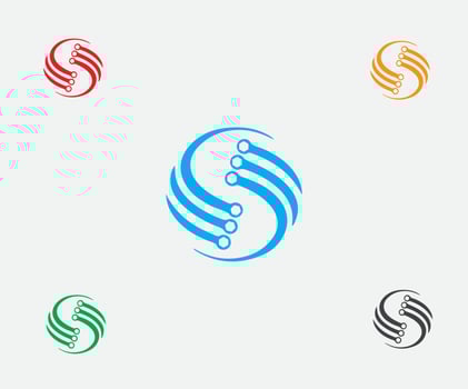 S letter for logo. Initial S multicolor letter logo. Flat Vector Logo Design Template Element. Initial Letter S Logo.