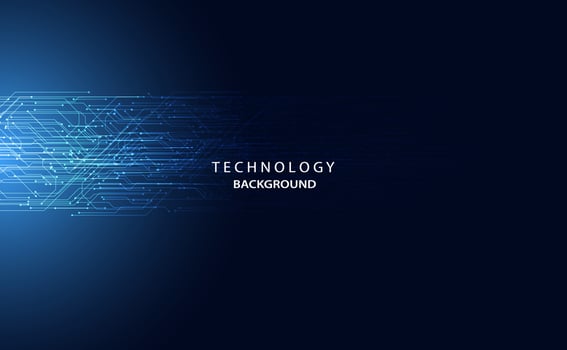 Abstract technology futuristic concept, hi-tech circuit, digital communication On a modern blue background vector