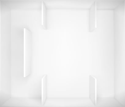 Museum empty interior top view, art gallery room vector