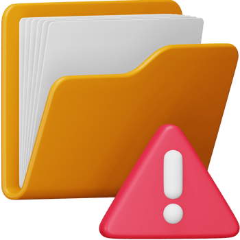 Warning folder 3d rendering isometric icon. png