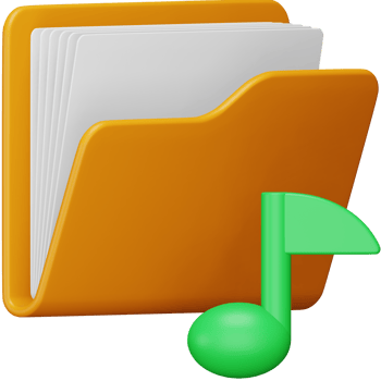 Music folder 3d rendering isometric icon. png