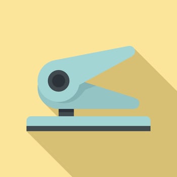 Paper punch icon, flat style vector