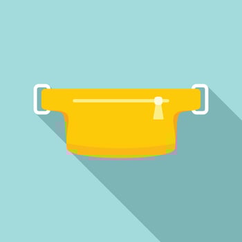 Casual waist bag icon, flat style vector