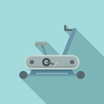 Workout exercise bike icon, flat style vector
