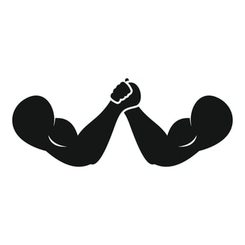Arm wrestling shake icon, simple style vector