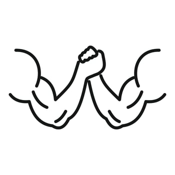 Strong arm wrestling icon, outline style vector