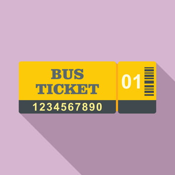 Control bus ticket icon, flat style vector