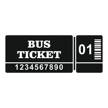 Control bus ticket icon, simple style vector