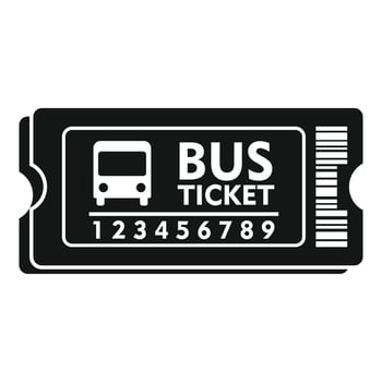 Carton bus ticket icon, simple style vector