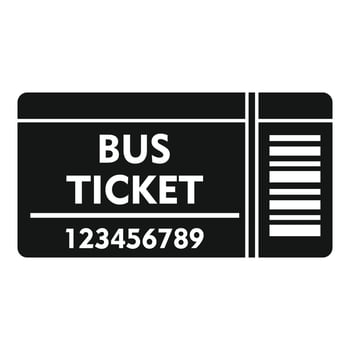 Paper bus ticket icon, simple style vector