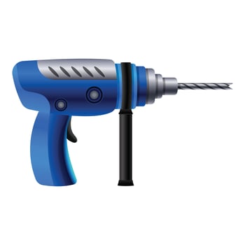 Power drilling machine icon, cartoon style vector