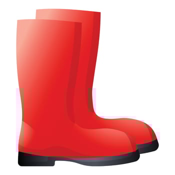 Garden boots icon, cartoon style vector