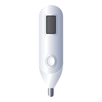 Kid digital thermometer icon, cartoon style vector