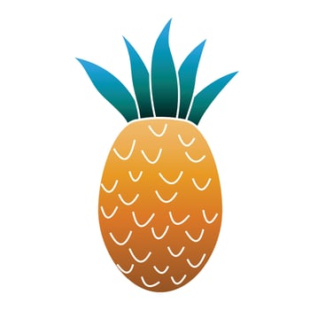 Whole pineapple icon, cartoon style vector