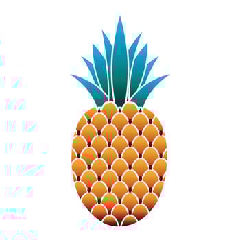 Dessert pineapple icon, cartoon style vector