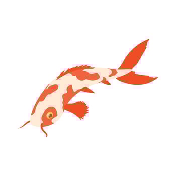Koi carp icon, cartoon style vector