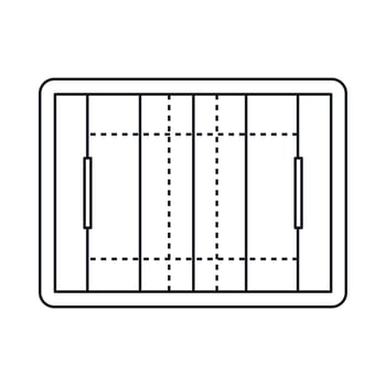 Rugby field icon, outline style vector