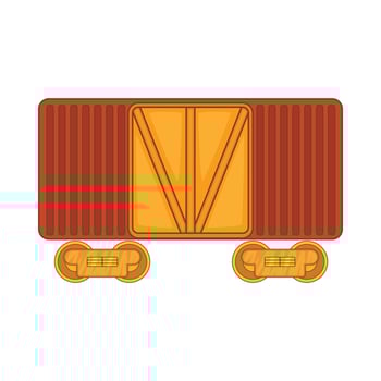 Freight train icon, cartoon style vector