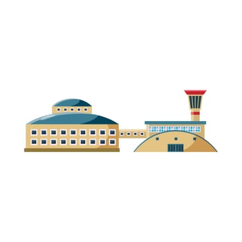 Large stock and factory icon, cartoon style vector