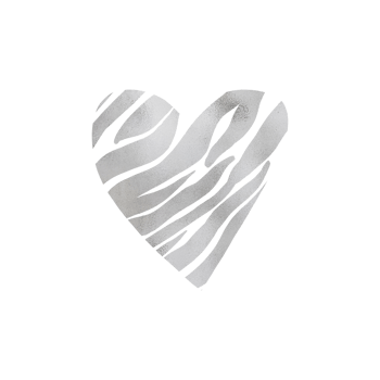 Silver Zebra Pattern Heart png