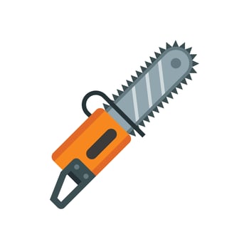 Chainsaw icon, flat style vector