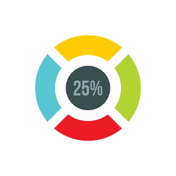 Sign 25 load icon, flat style vector