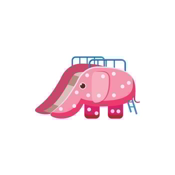 Childrens slide elephant icon, cartoon style vector
