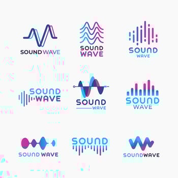 Set of Sound Wave Logo vector