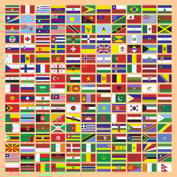 Vector set of flags of various countries