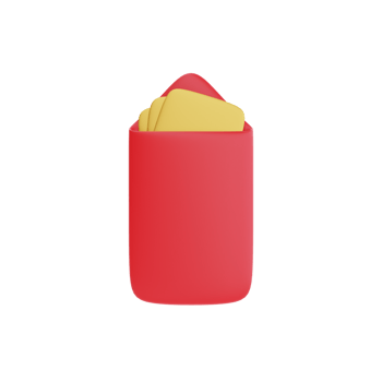 3D red envelope isolated, decoration for Chinese new year, Chinese Festivals, Lunar, CYN element, 3d rendering. png