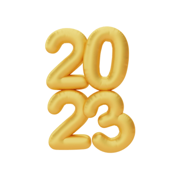 Happy New Year 2023, Golden number isolated, decoration for Chinese new year, Chinese Festivals, CYN element, 3d rendering. png
