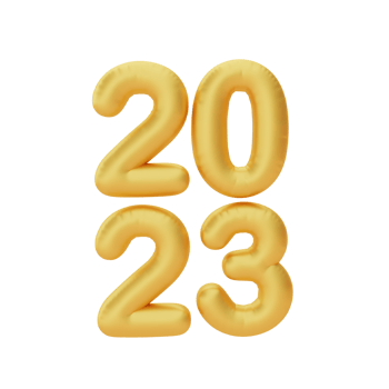 Happy New Year 2023, Golden number isolated, decoration for Chinese new year, Chinese Festivals, CYN element, 3d rendering. png