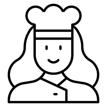 Chef Female Line Icon vector