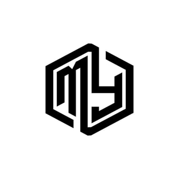 MY letter logo design in illustration. Vector logo, calligraphy designs for logo, Poster, Invitation, etc.