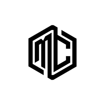 MC letter logo design in illustration. Vector logo, calligraphy designs for logo, Poster, Invitation, etc.