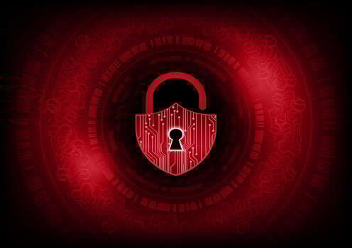 Modern Lock on Technology Background vector
