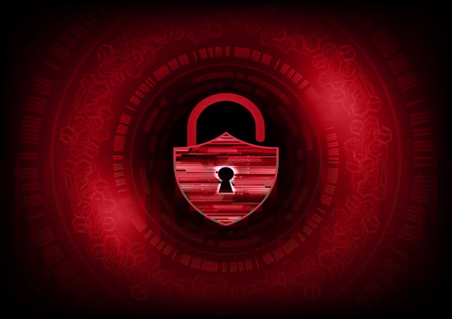 Modern Lock on Technology Background vector