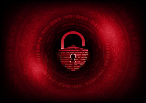 Modern Lock on Technology Background vector