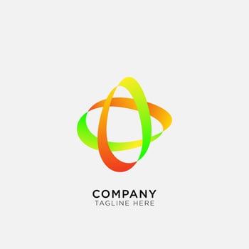 Round logo template with color gradient vector