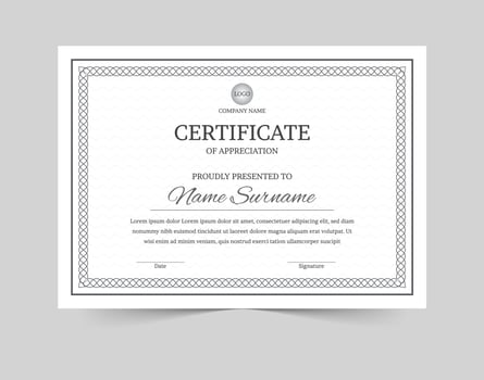 Certificate, Certificate of Appreciation template, certificate of achievement, awards diploma template vector