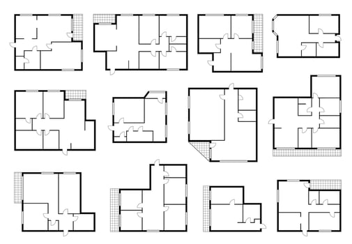 Apartment plan, house room floorplan or scheme vector