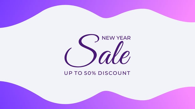 New Year sale background banner template design with purple color Free Vector
